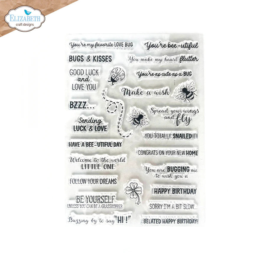 Elizabeth Craft Designs Bugs and Kisses stempelset